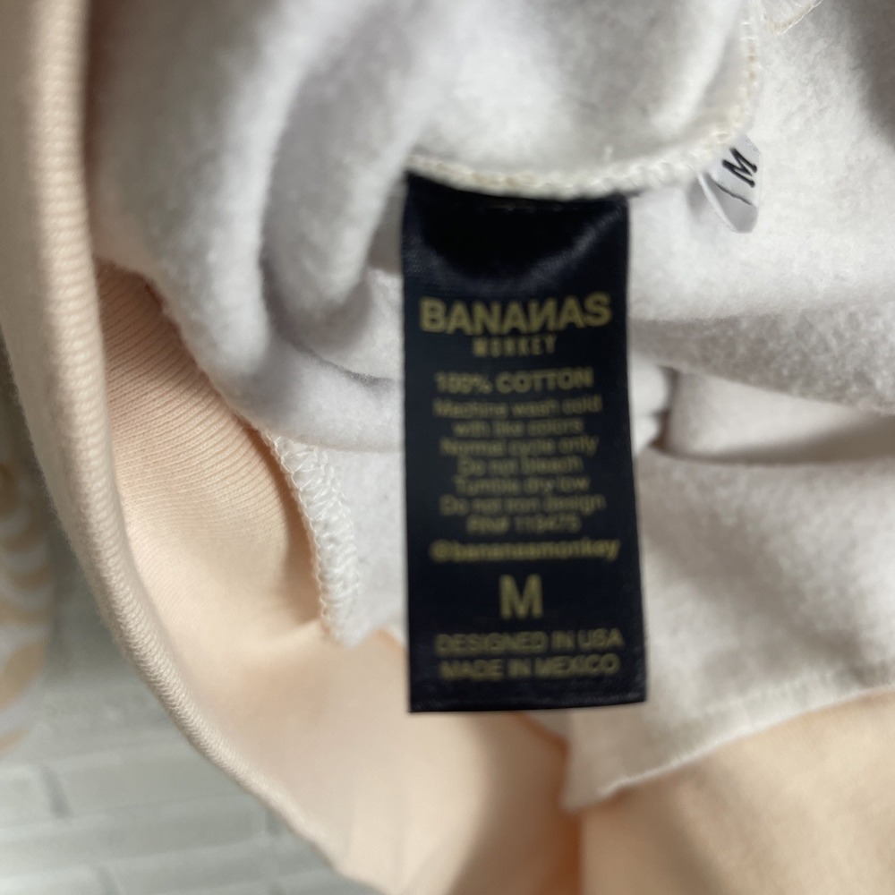 Bananas Monkey Crewneck Sweatshirt Peach Striped Mens Size M Streetwear - Picture 7 of 9
